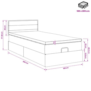 Κρεβάτι Ottoman με στρώμα με κεφαλάρι Taupe 100 x 200 cm Ύφασμα - Pakobazaar