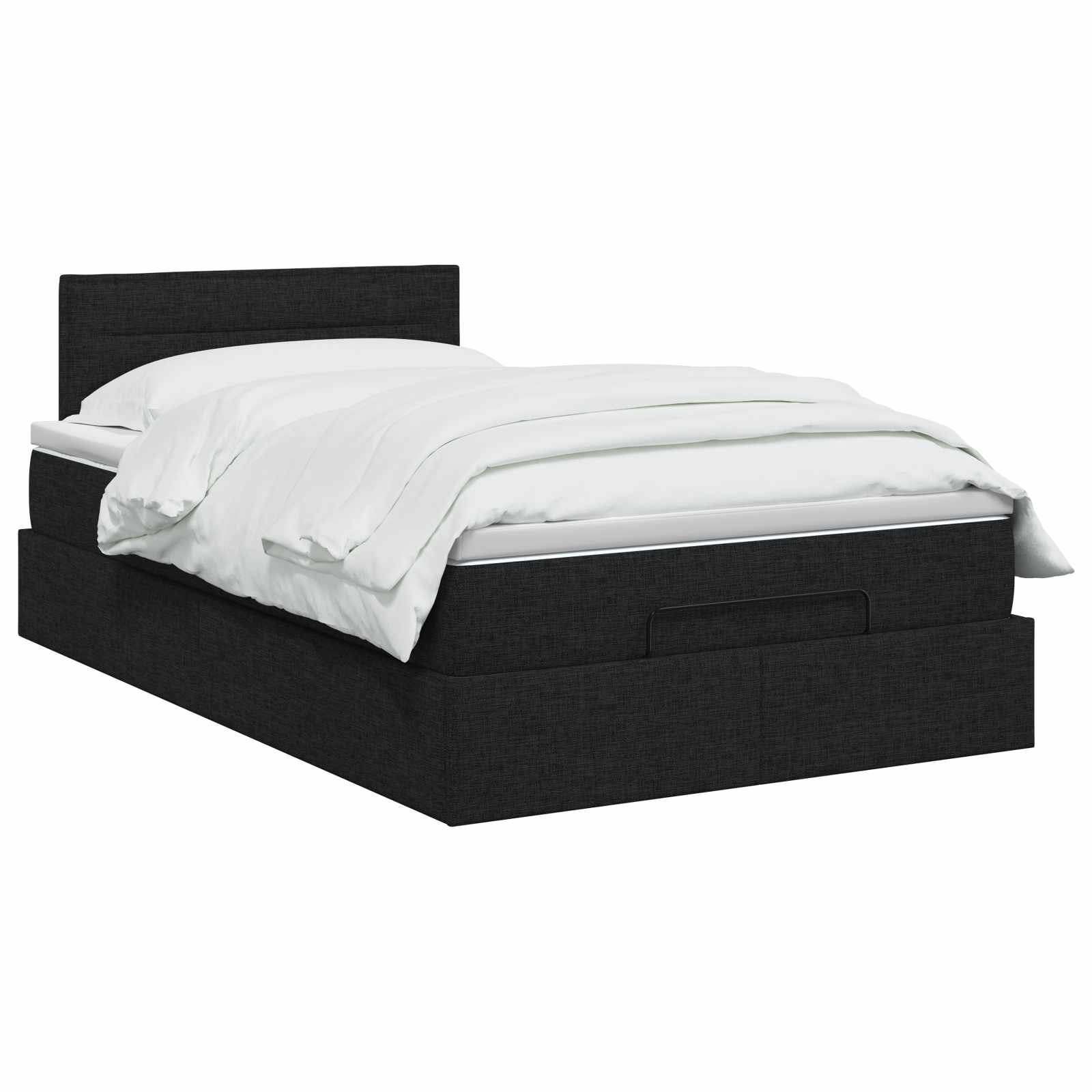 Κρεβάτι Ottoman με στρώμα με κεφαλάρι Μαύρο 120 x 190 cm Ύφασμα