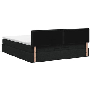 Κρεβάτι Ottoman με στρώμα με κεφαλάρι Μαύρο 140 x 190 cm Ύφασμα