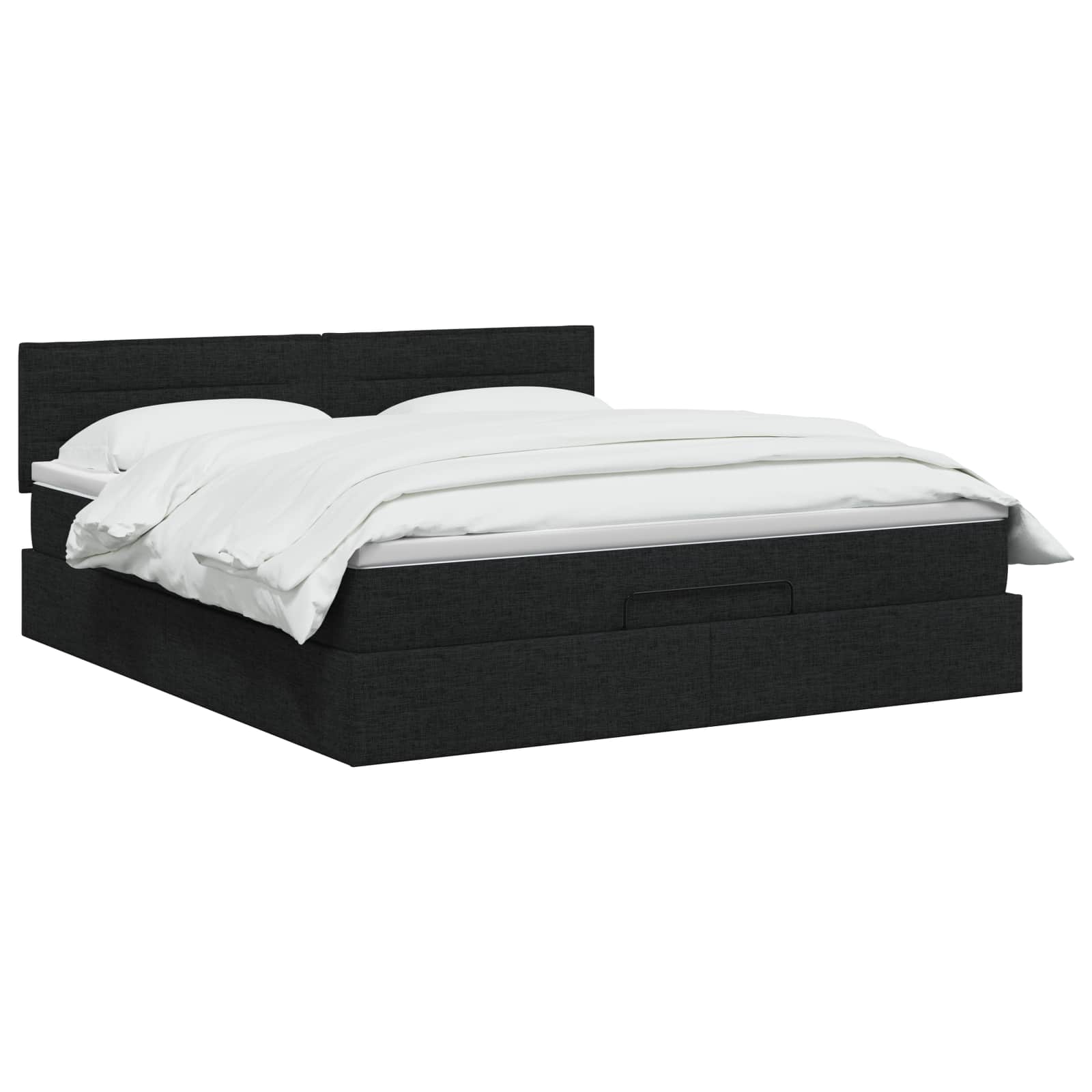 Κρεβάτι Ottoman με στρώμα με κεφαλάρι Μαύρο 140 x 190 cm Ύφασμα