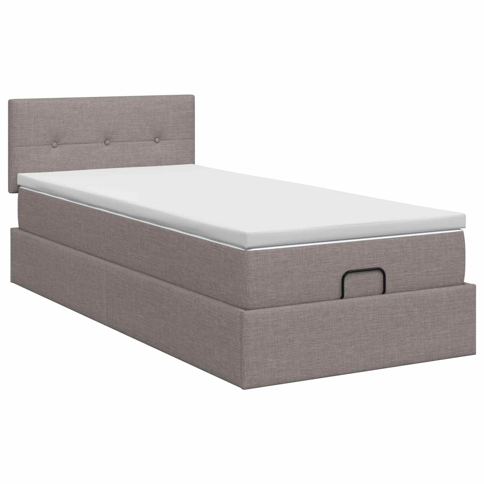 Κρεβάτι Ottoman με στρώμα με κεφαλάρι Taupe 90 x 190 cm Ύφασμα - Pakobazaar