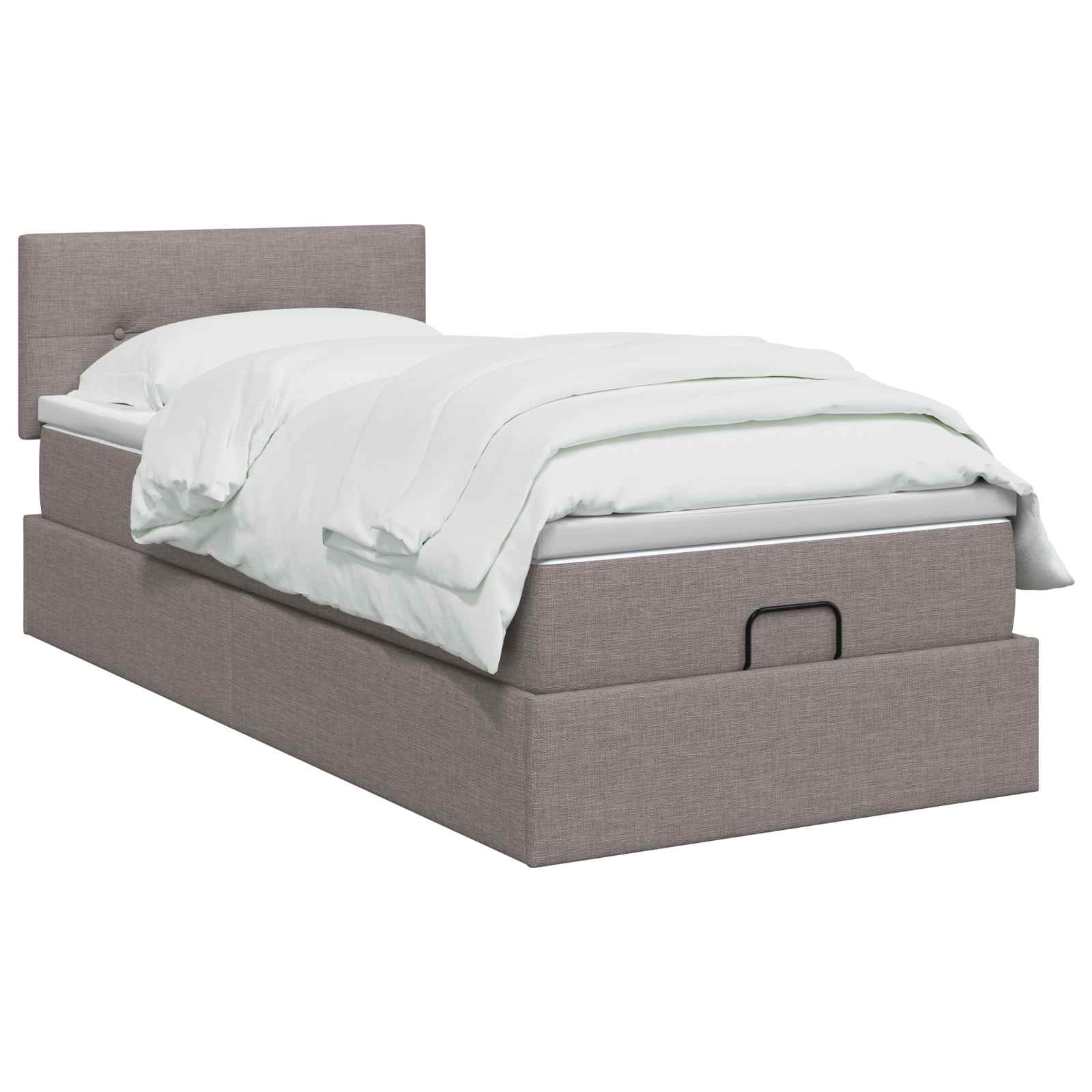 Κρεβάτι Ottoman με στρώμα με κεφαλάρι Taupe 90 x 190 cm Ύφασμα - Pakobazaar