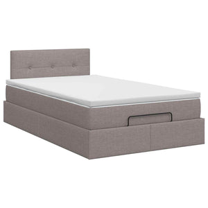 Κρεβάτι Ottoman με στρώμα με κεφαλάρι Taupe 120 x 200 cm Ύφασμα