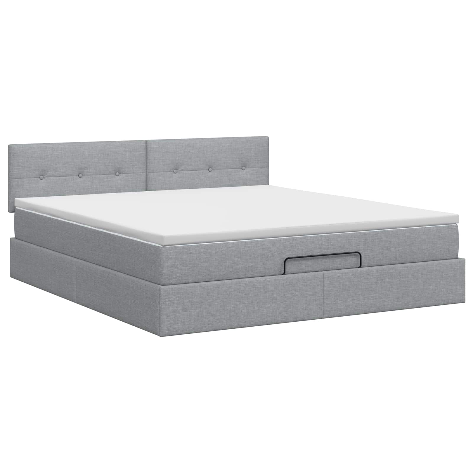 Κρεβάτι Ottoman με στρώμα Ανοιχτό γκρι 160 x 200 cm Ύφασμα