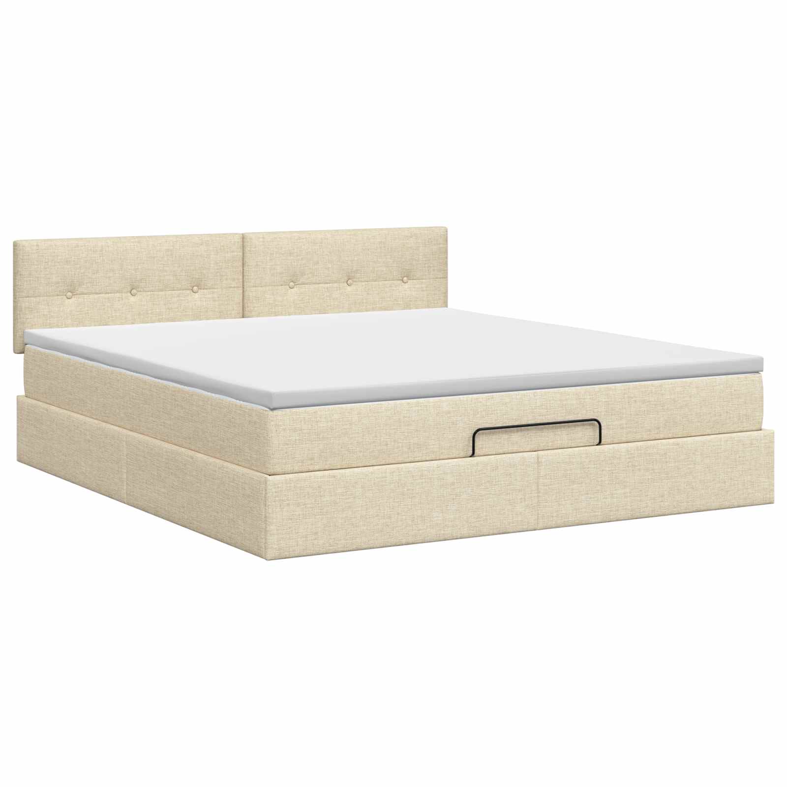 Κρεβάτι Ottoman με στρώμα με κεφαλάρι Κρεμ 160 x 200 cm Ύφασμα - Pakobazaar