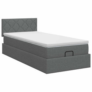 Κρεβάτι Ottoman με στρώμα Σκούρο Γκρι 80 x 200 cm Ύφασμα