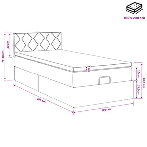 Κρεβάτι Ottoman με στρώμα με κεφαλάρι Taupe 100 x 200 cm Ύφασμα - Pakobazaar