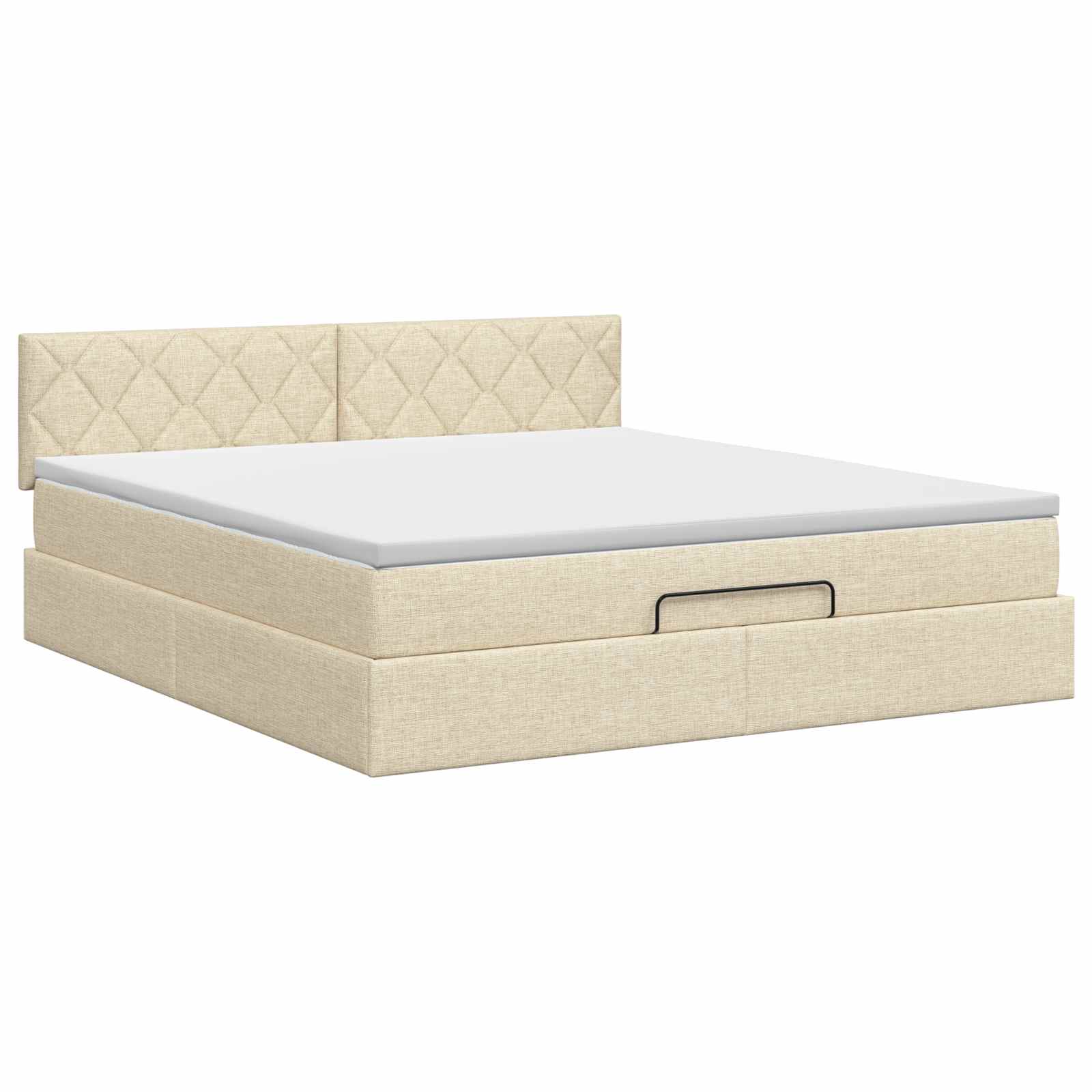 Κρεβάτι Ottoman με στρώμα με κεφαλάρι Κρεμ 160 x 200 cm Ύφασμα - Pakobazaar