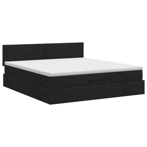 Κρεβάτι Ottoman με στρώμα με κεφαλάρι Μαύρο 180 x 200 cm Ύφασμα - Pakobazaar