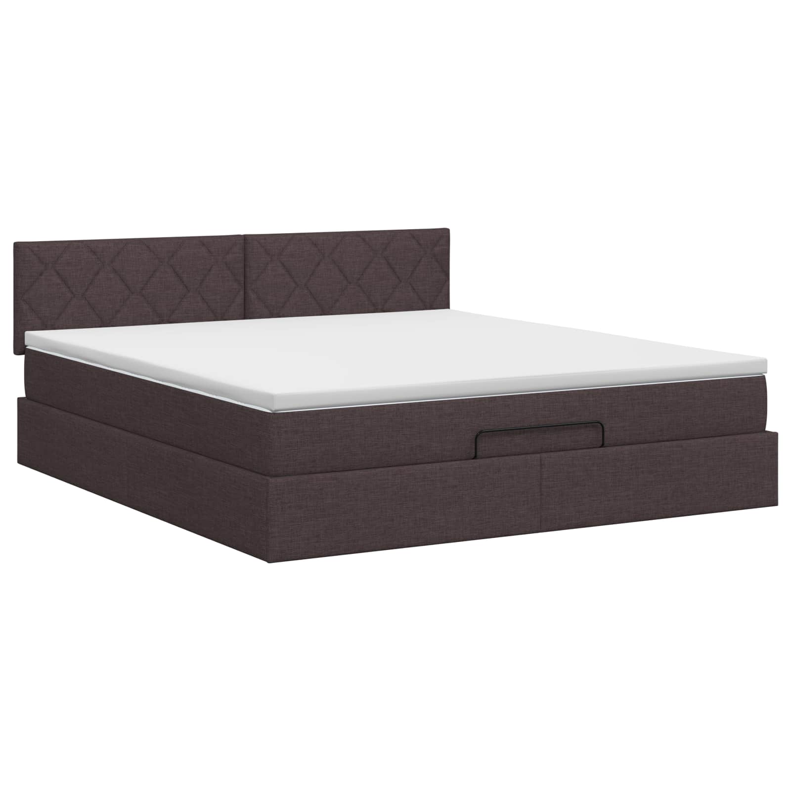 Κρεβάτι Ottoman με στρώμα Σκούρο Καφέ 180 x 200 cm Ύφασμα - Pakobazaar