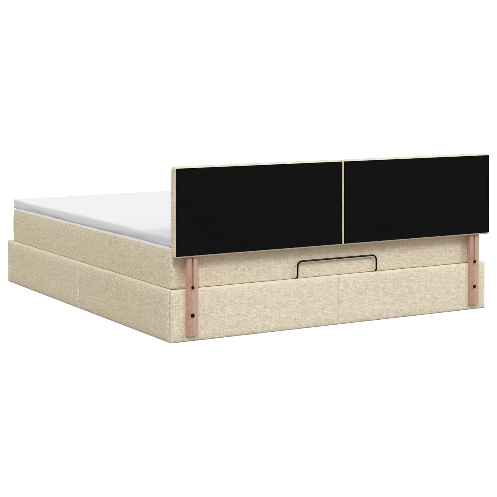 Κρεβάτι Ottoman με στρώμα με κεφαλάρι Κρεμ 180 x 200 cm Ύφασμα - Pakobazaar