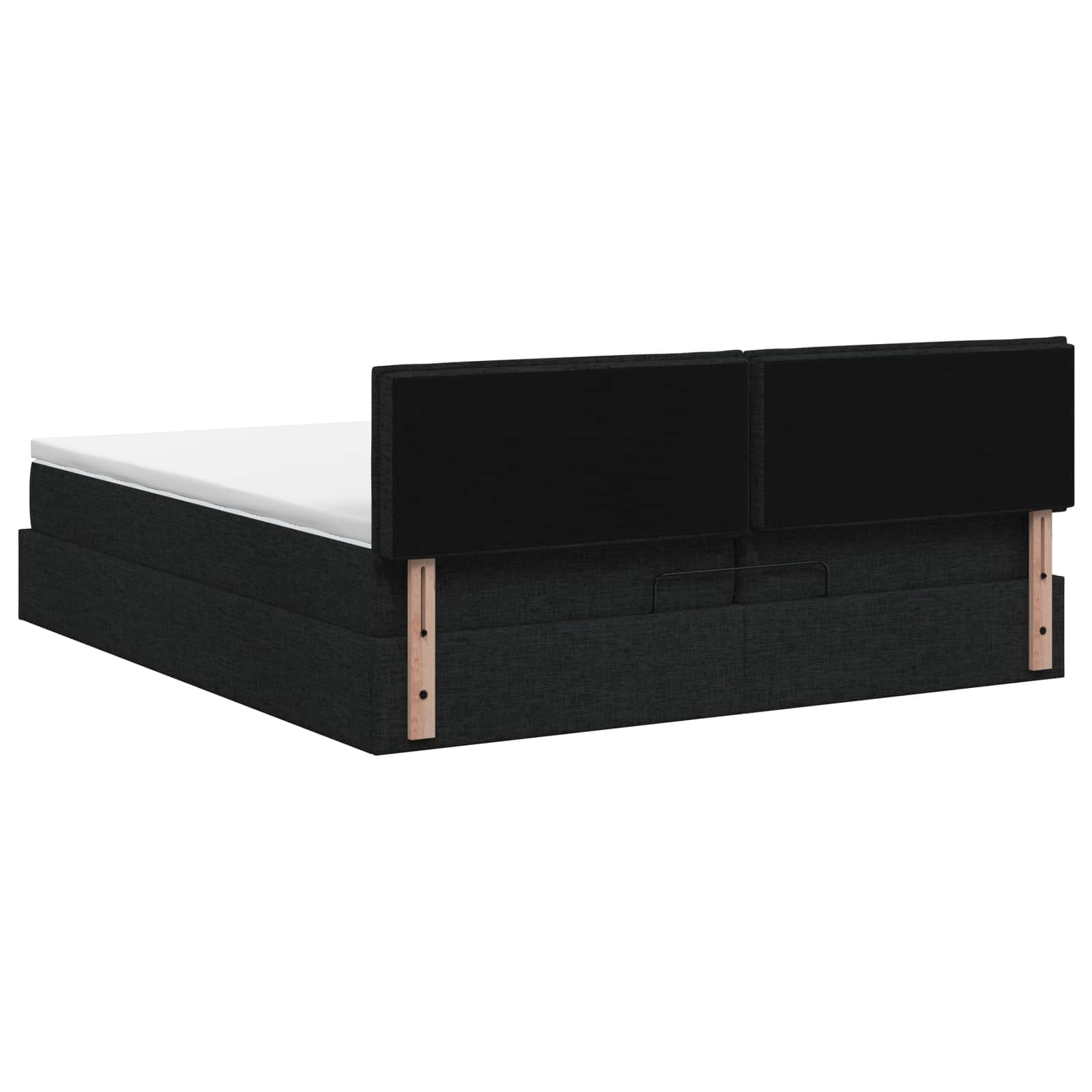 Κρεβάτι Ottoman με στρώμα με κεφαλάρι Μαύρο 200 x 200 cm Ύφασμα - Pakobazaar