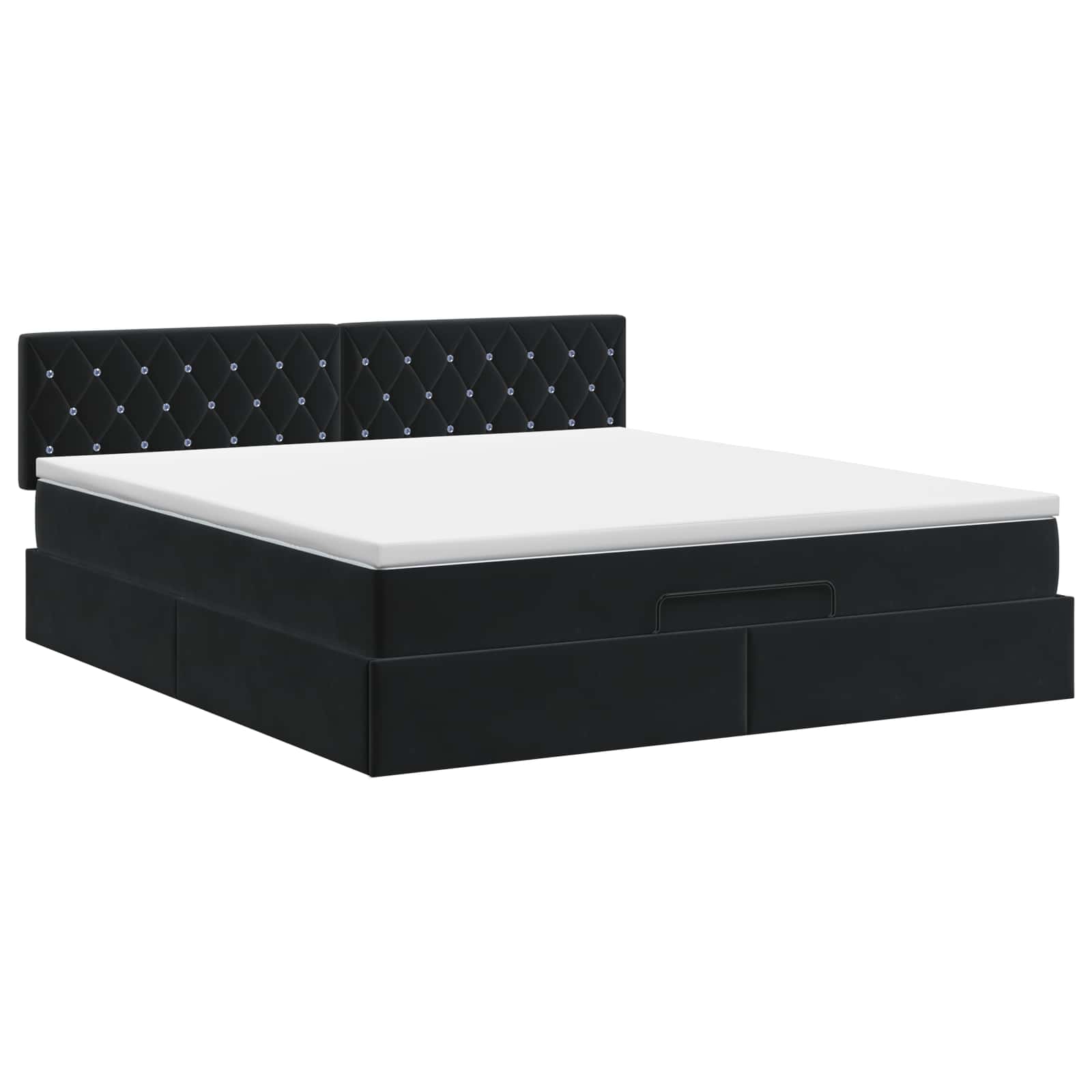Κρεβάτι Ottoman με στρώμα Μαύρο 160 x 200 cm Βελούδο - Pakobazaar