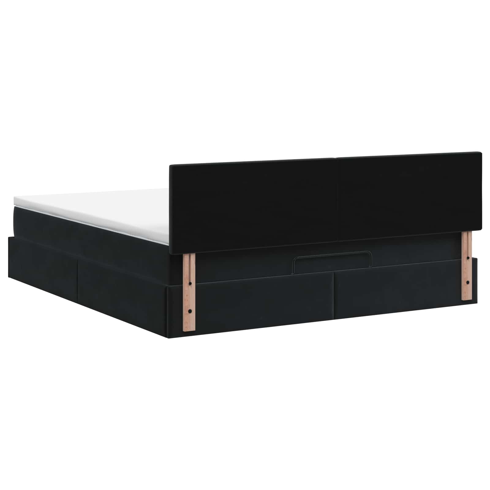 Κρεβάτι Ottoman με στρώμα Μαύρο 160 x 200 cm Βελούδο - Pakobazaar