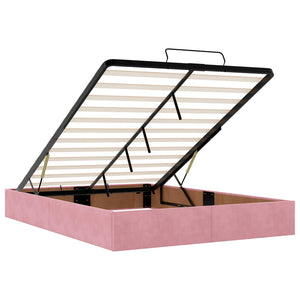 Κρεβάτι Ottoman με στρώμα με κεφαλάρι Ροζ 160 x 200 cm Βελούδο - Pakobazaar