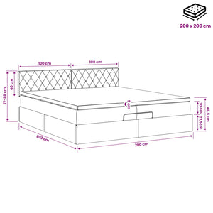 Κρεβάτι Ottoman με στρώμα Σκούρο Μπλε 200 x 200 cm Βελούδο - Pakobazaar