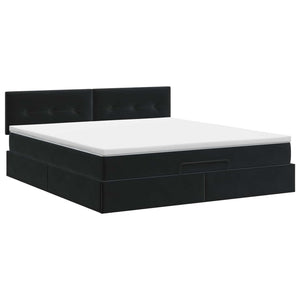 Κρεβάτι Ottoman με στρώμα Μαύρο 160 x 200 cm Βελούδο - Pakobazaar