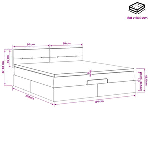 Κρεβάτι Ottoman με στρώμα Σκούρο Πράσινο 180 x 200 cm Βελούδο - Pakobazaar
