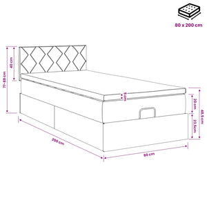 Κρεβάτι Ottoman με στρώμα με κεφαλάρι Ροζ 80 x 200 cm Βελούδο - Pakobazaar