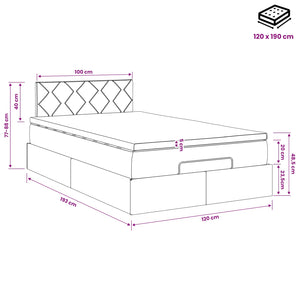 Κρεβάτι Ottoman με στρώμα Σκούρο Πράσινο 120 x 190 cm Βελούδο