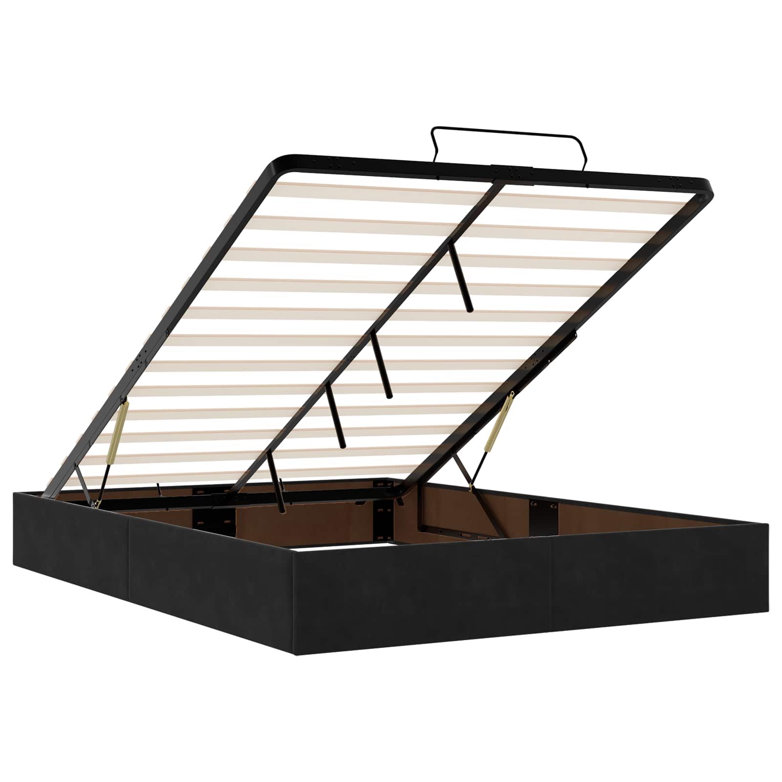 Κρεβάτι Ottoman με στρώμα Μαύρο 160 x 200 cm Βελούδο - Pakobazaar