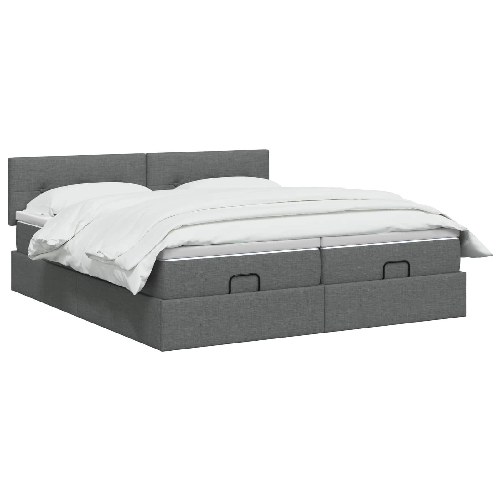 Κρεβάτι Ottoman με στρώμα με κεφαλάρι 2 τμχ. Σκούρο Γκρι Ύφασμα - Pakobazaar