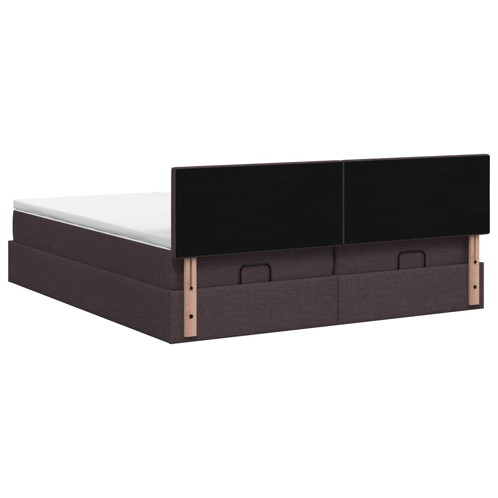 Κρεβάτι Ottoman με στρώμα με κεφαλάρι 2 τμχ. Σκούρο Καφέ Ύφασμα - Pakobazaar