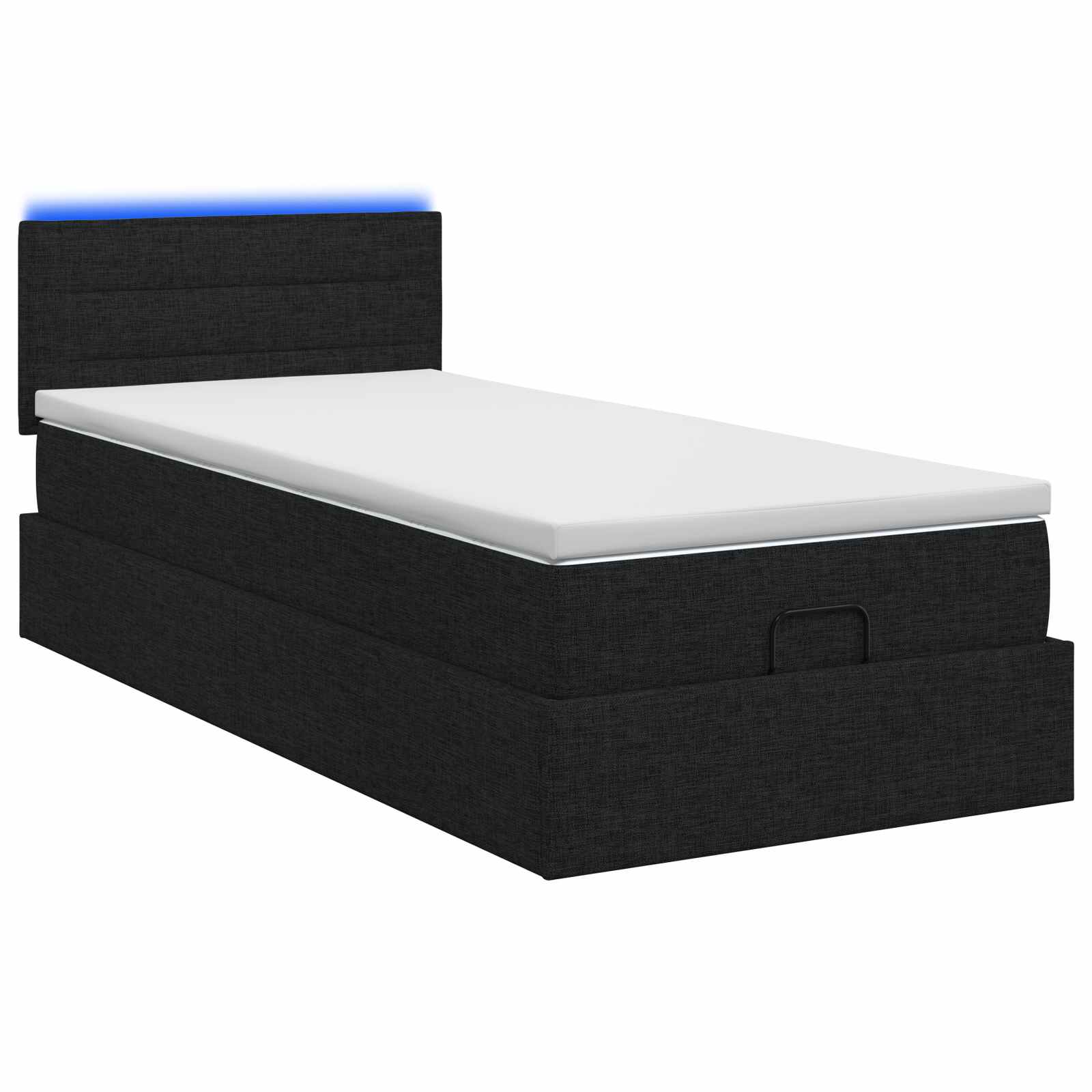 Κρεβάτι Ottoman με Στρώμα και LED Μαύρο 80 x 200 cm Ύφασμα - Pakobazaar