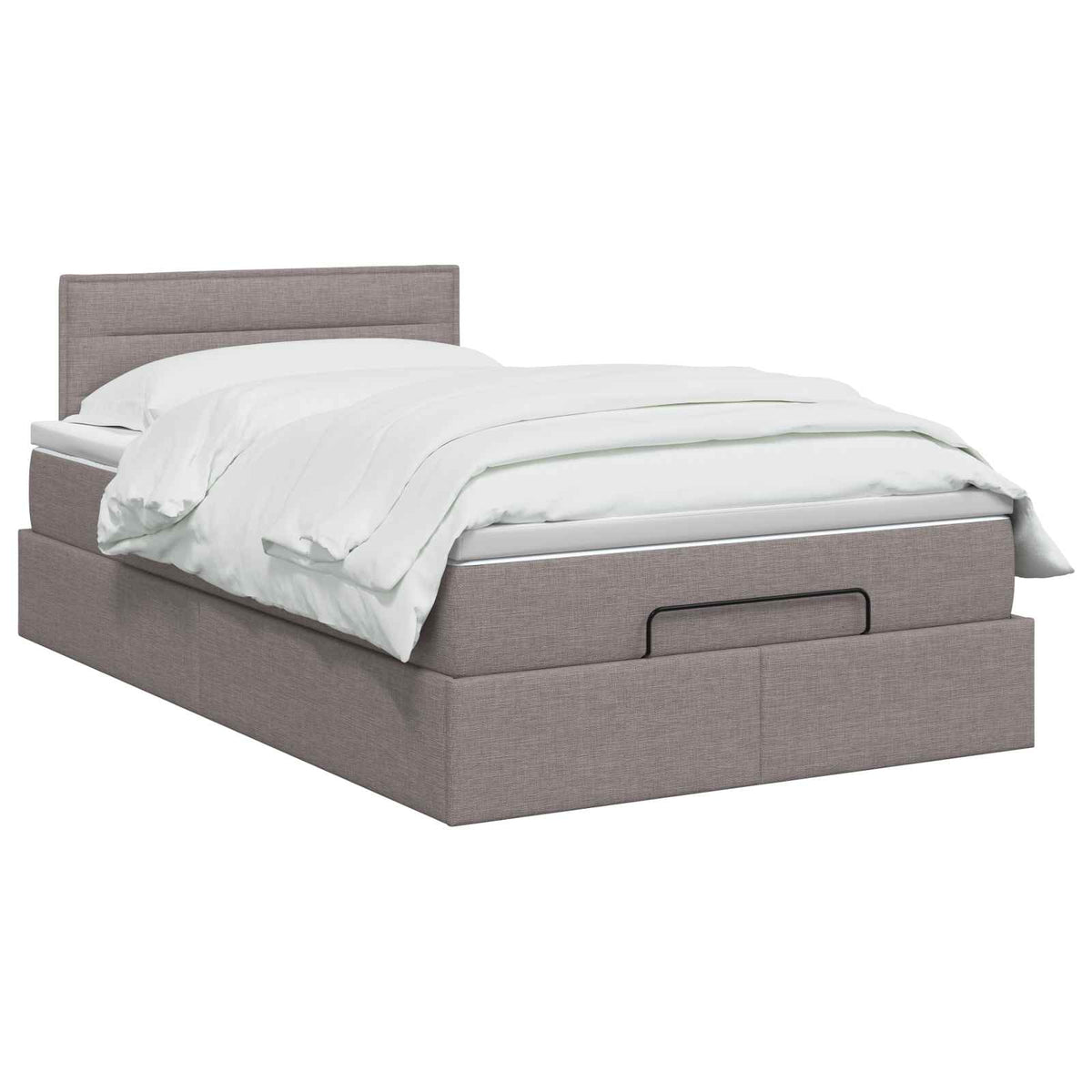 Κρεβάτι Ottoman με Στρώμα και LED Taupe 120 x 200 cm Ύφασμα - Pakobazaar