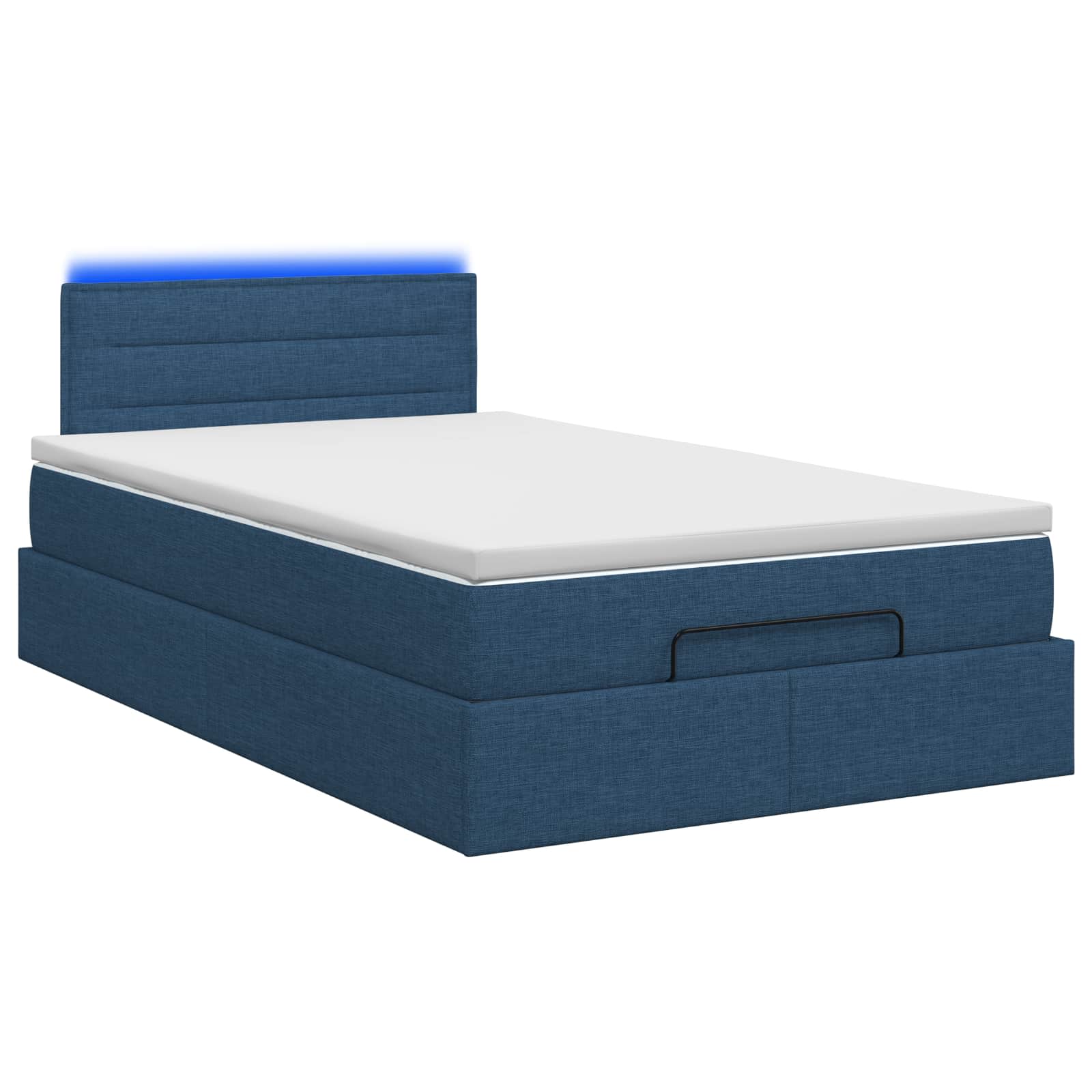 Κρεβάτι Ottoman με Στρώμα και LED Μπλε 120 x 200 cm Ύφασμα - Pakobazaar