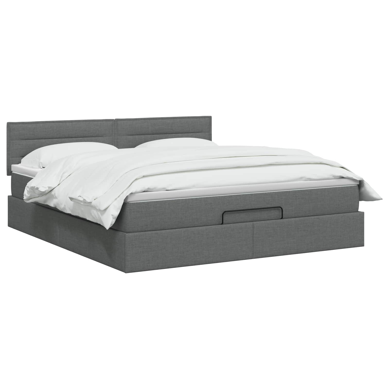 Κρεβάτι Ottoman με Στρώμα και LED Σκούρο Γκρι 180 x 200 cm - Pakobazaar