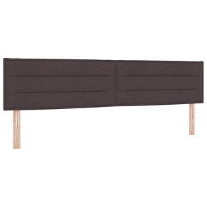 Κρεβάτι Ottoman με Στρώμα και LED Σκούρο Καφέ 200 x 200 cm