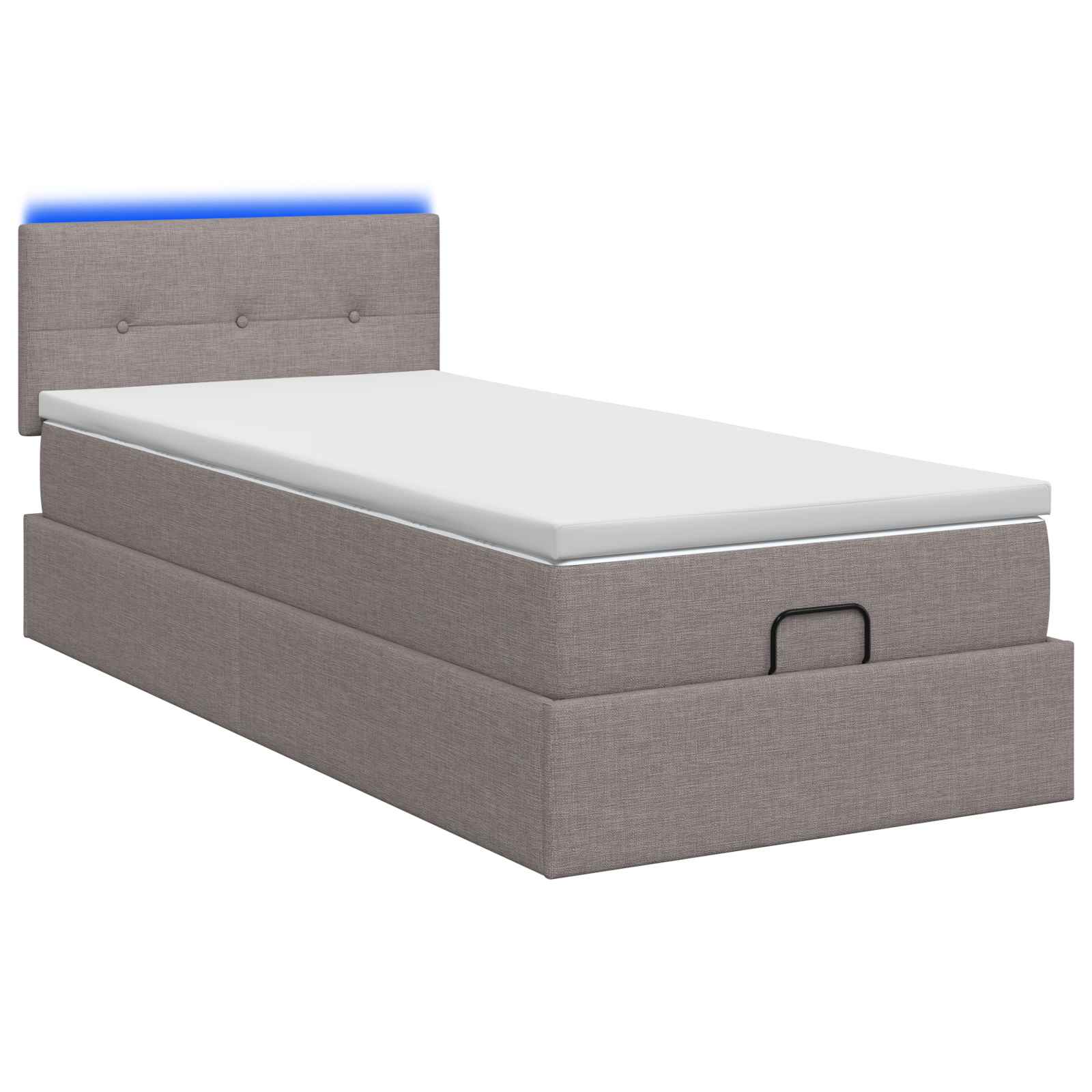 Κρεβάτι Ottoman με Στρώμα και LED Taupe 90 x 190 cm Ύφασμα - Pakobazaar
