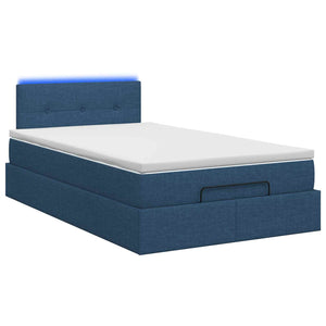 Κρεβάτι Ottoman με Στρώμα και LED Μπλε 120 x 190 cm Ύφασμα - Pakobazaar