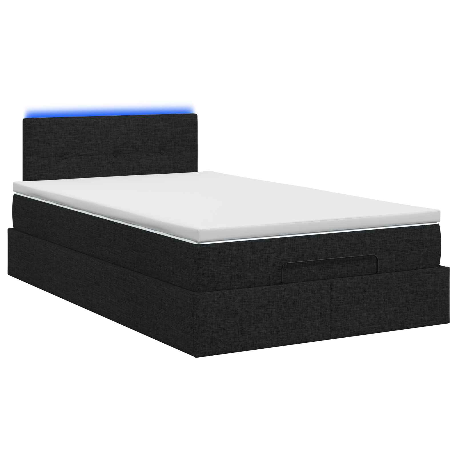 Κρεβάτι Ottoman με Στρώμα και LED Μαύρο 120 x 200 cm Ύφασμα - Pakobazaar