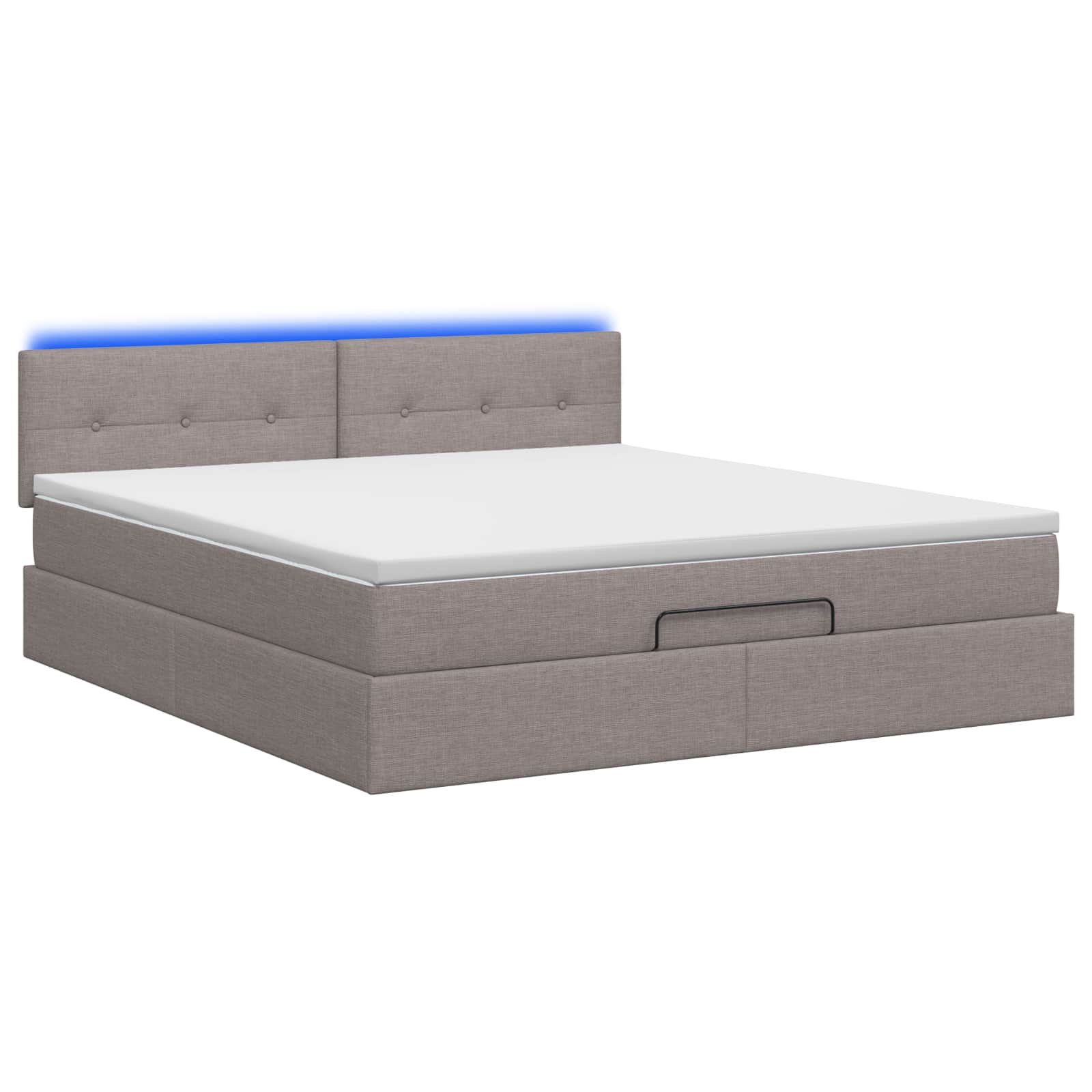 Κρεβάτι Ottoman με Στρώμα και LED Taupe 180 x 200 cm Ύφασμα - Pakobazaar