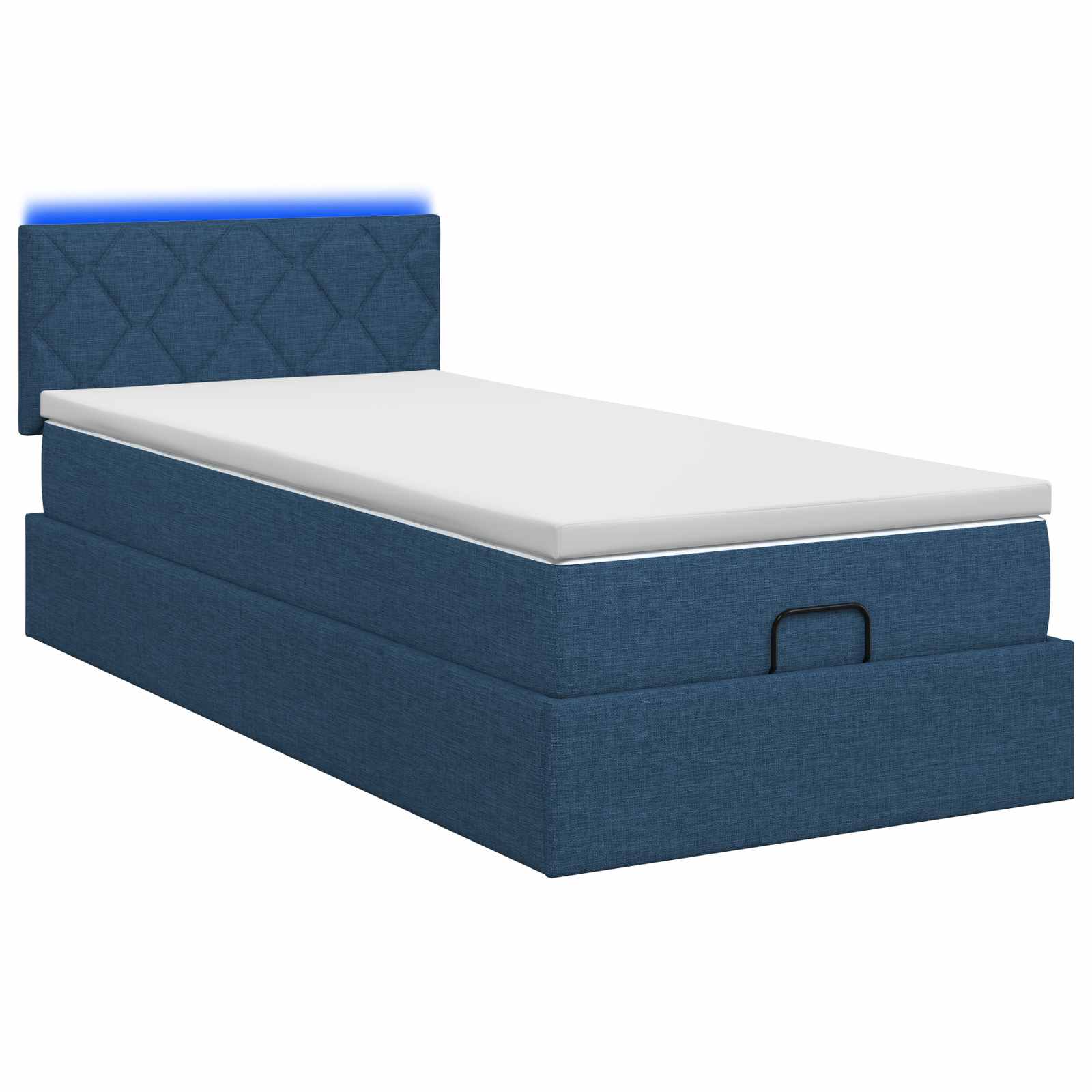 Κρεβάτι Ottoman με Στρώμα και LED Μπλε 90 x 190 cm Ύφασμα - Pakobazaar