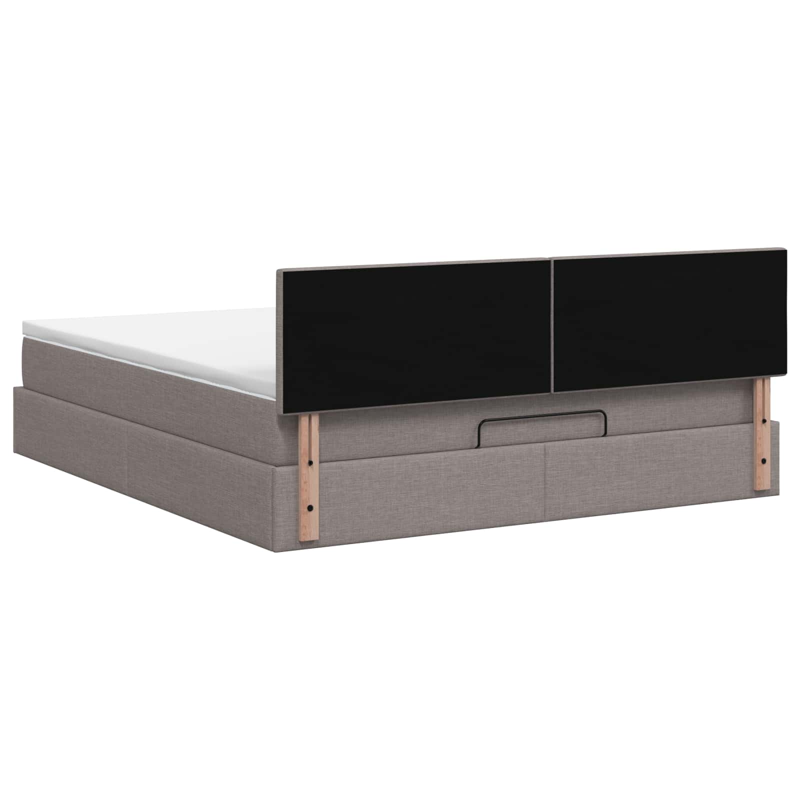 Κρεβάτι Ottoman με Στρώμα και LED Taupe 140 x 190 cm Ύφασμα - Pakobazaar