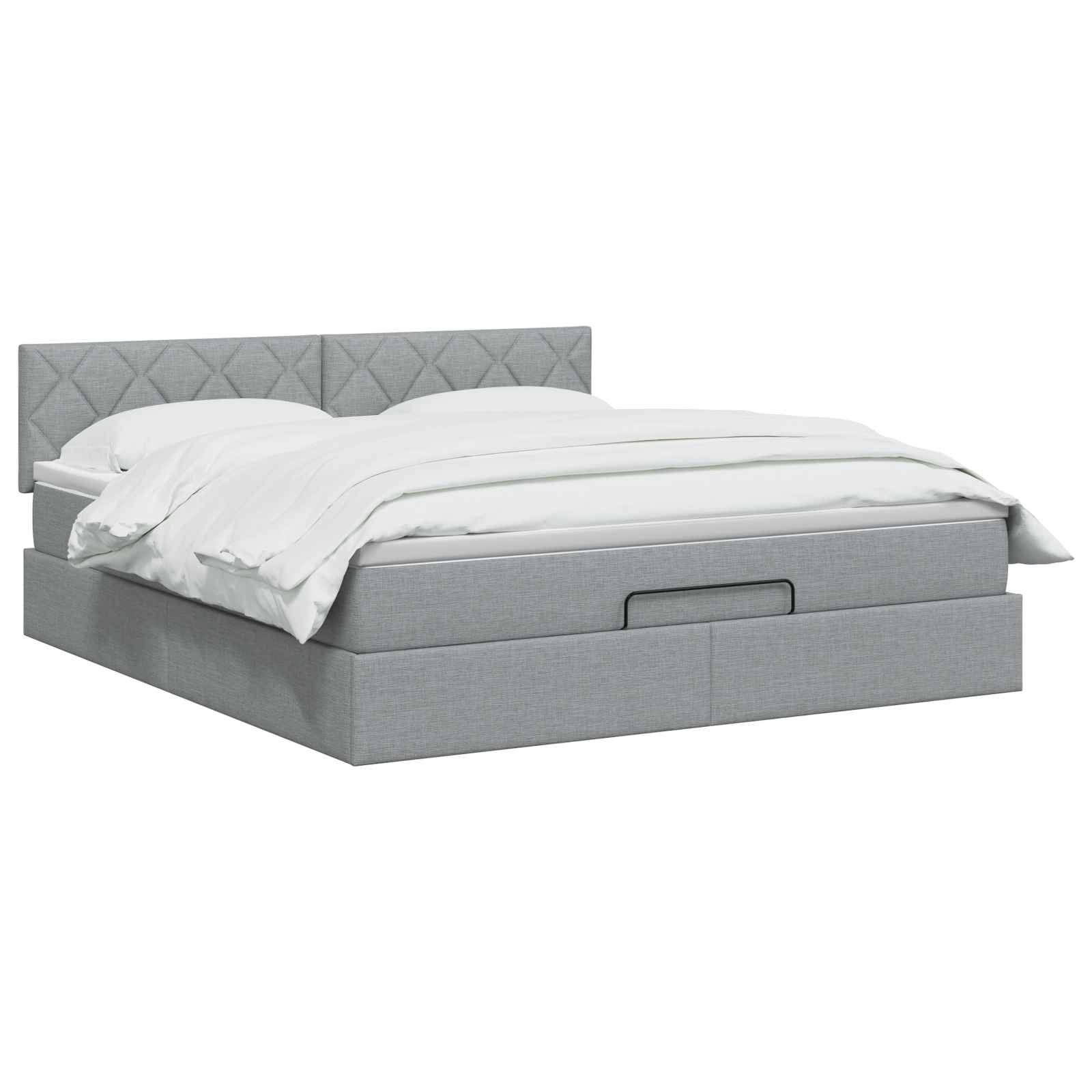 Κρεβάτι Ottoman με Στρώμα και LED Ανοιχτό γκρι 140 x 200 cm - Pakobazaar