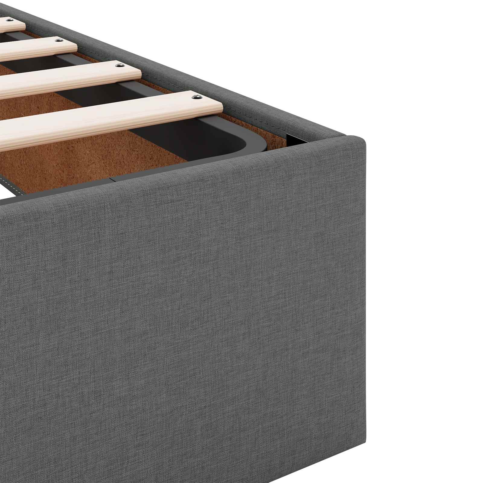 Κρεβάτι Ottoman με Στρώμα και LED Σκούρο Γκρι 200 x 200 cm - Pakobazaar