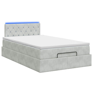 Κρεβάτι Ottoman με Στρώμα και LED Ανοιχτό γκρι 120 x 200 cm