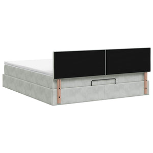 Κρεβάτι Ottoman με Στρώμα και LED Ανοιχτό γκρι 180 x 200 cm - Pakobazaar