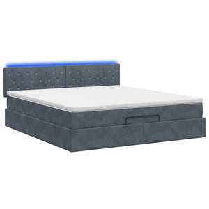 Κρεβάτι Ottoman με Στρώμα και LED Σκούρο Γκρι 180 x 200 cm - Pakobazaar