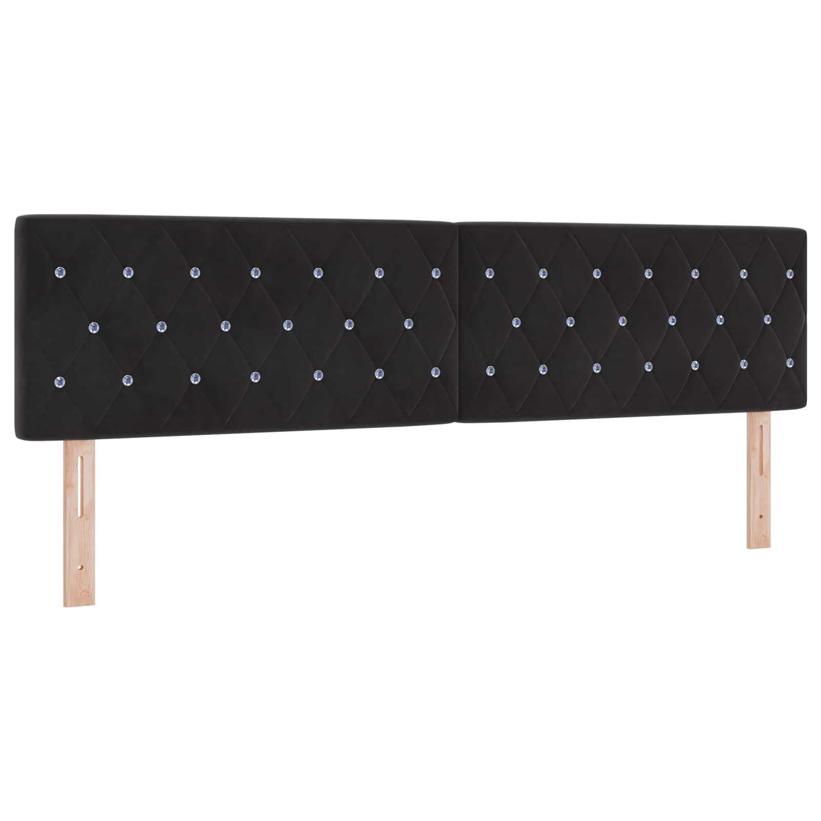 Κρεβάτι Ottoman με Στρώμα και LED Μαύρο 180 x 200 cm Βελούδο - Pakobazaar