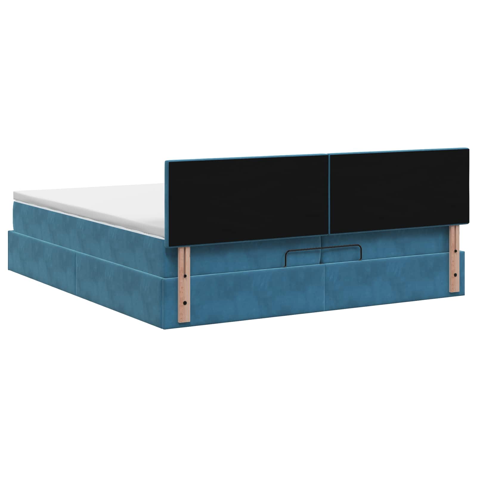 Κρεβάτι Ottoman με Στρώμα και LED Σκούρο Μπλε 200 x 200 cm - Pakobazaar
