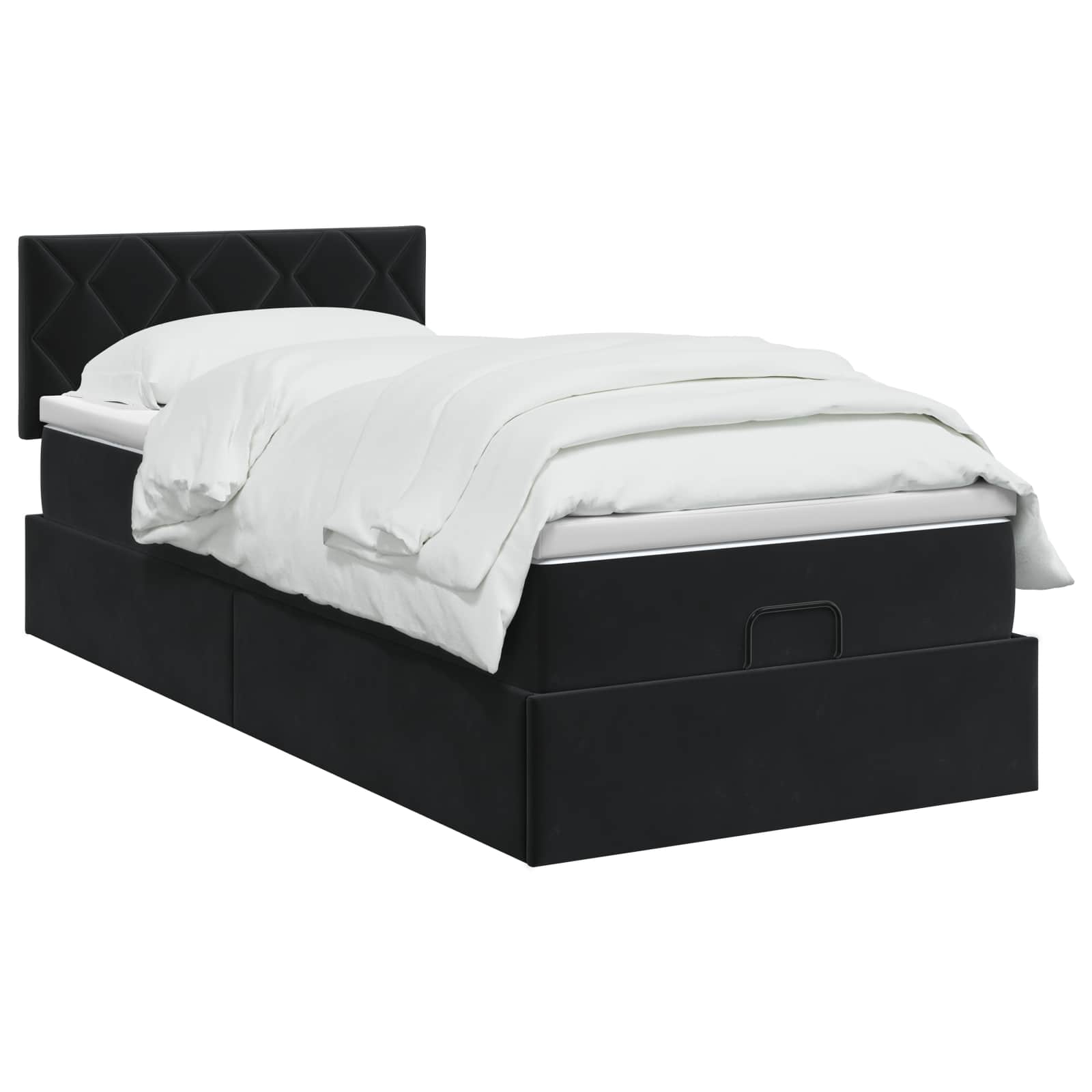 Κρεβάτι Ottoman με Στρώμα και LED Μαύρο 90 x 190 cm Βελούδο - Pakobazaar