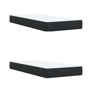 Κρεβάτι Ottoman με Στρώμα και LED Μαύρο 200 x 200 cm Βελούδο - Pakobazaar