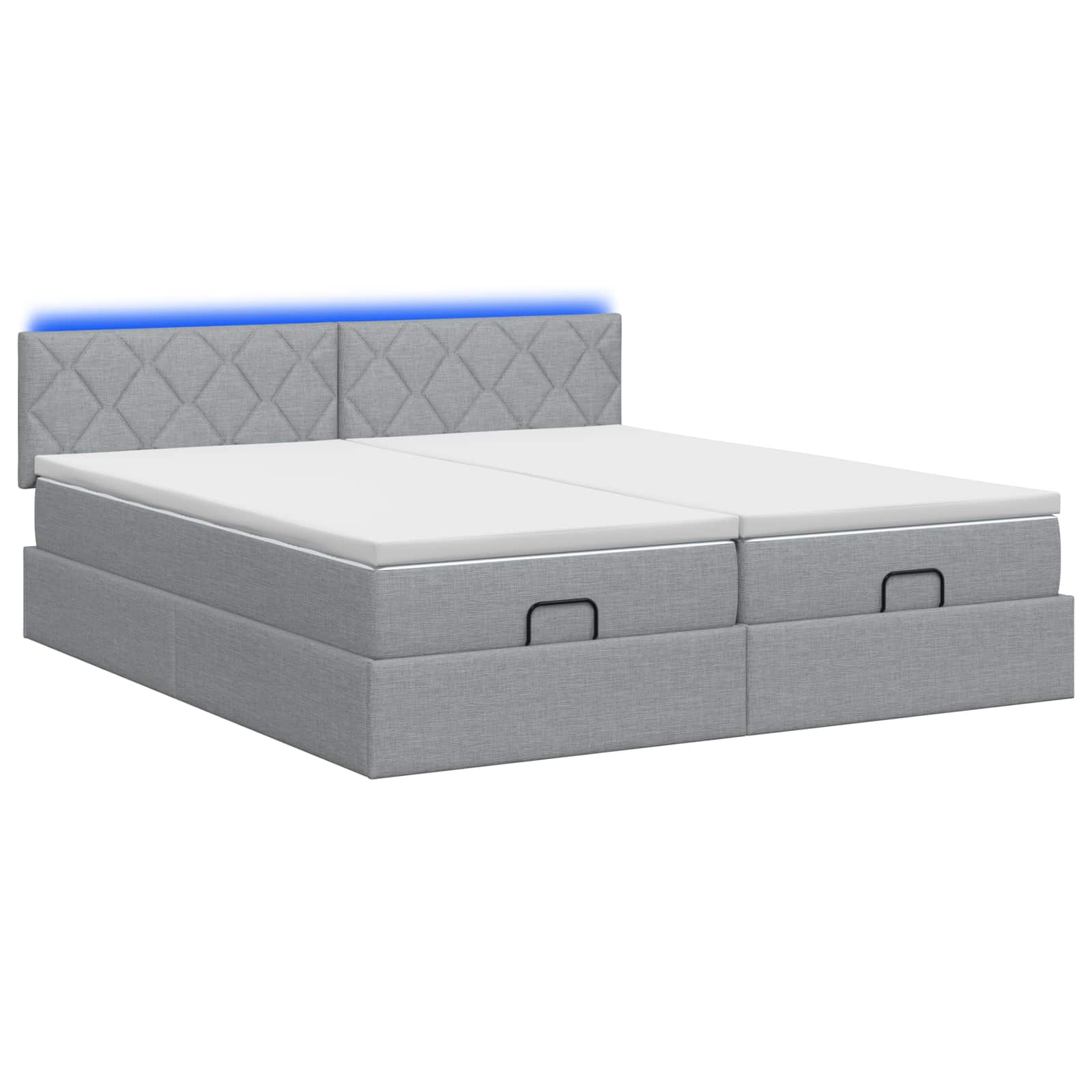 Κρεβάτι Ottoman με Στρώμα και LED Ανοιχτό γκρι 180 x 200 cm - Pakobazaar