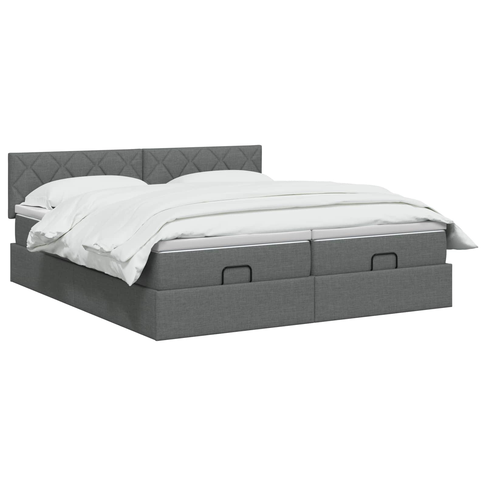 Κρεβάτι Ottoman με Στρώμα και LED Σκούρο Γκρι 180 x 200 cm - Pakobazaar