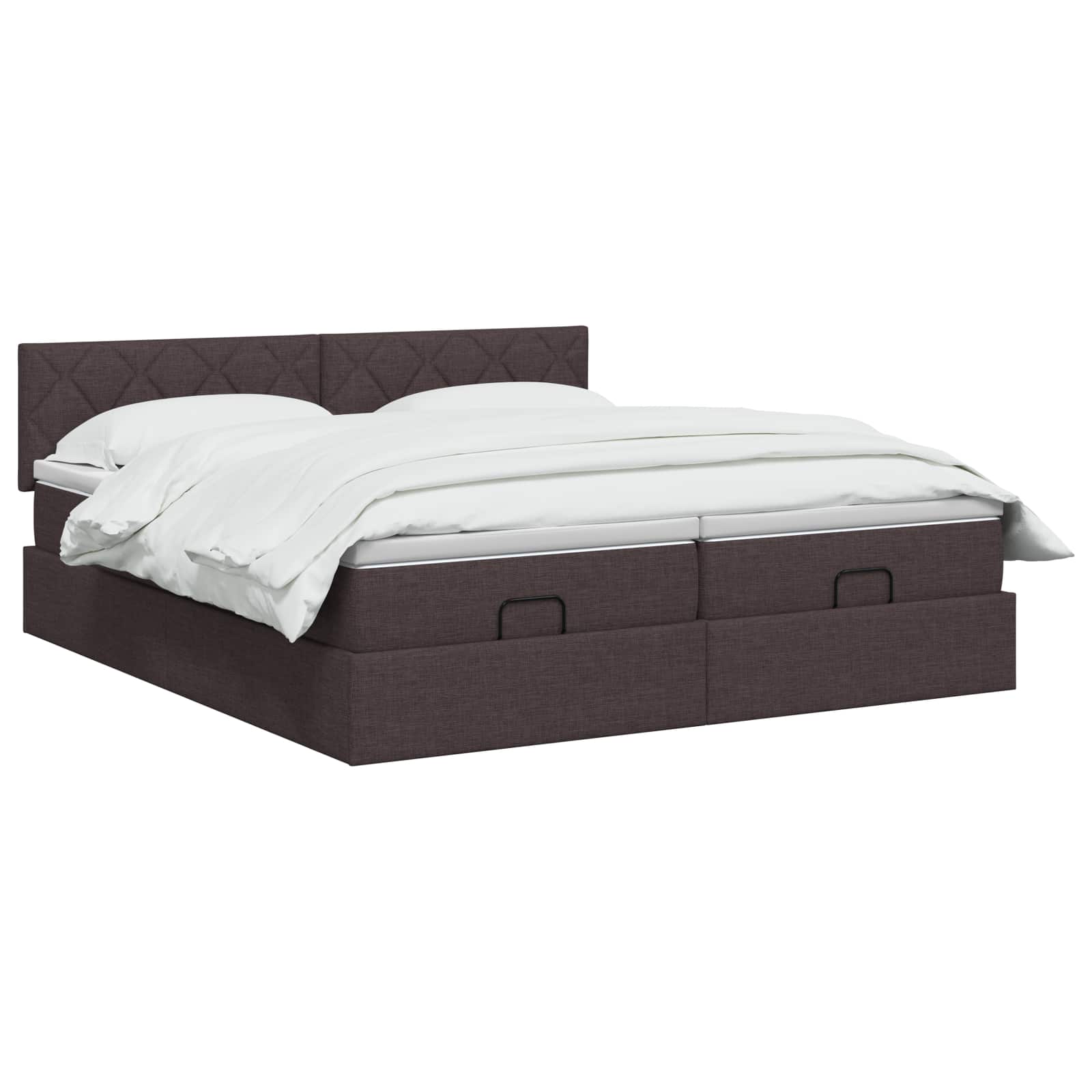 Κρεβάτι Ottoman με Στρώμα και LED Σκούρο Καφέ 180 x 200 cm - Pakobazaar